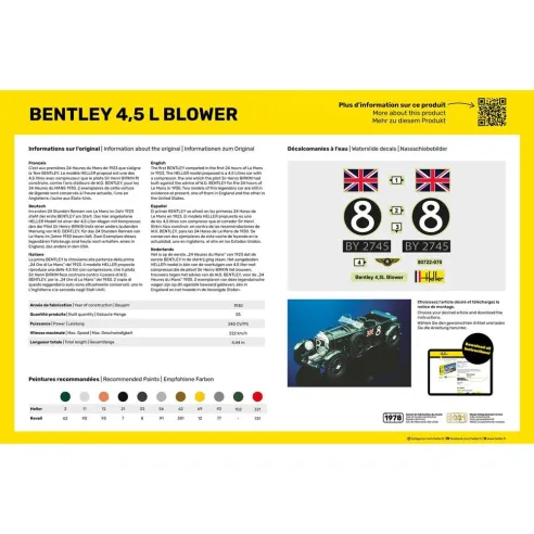 Starter Kit Bentley Blower 1/24 - Heller 56722