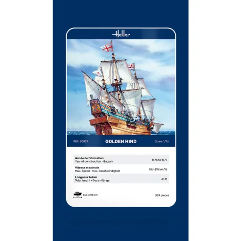Maquette bateau Golden Hind 1:200 - Heller 80829