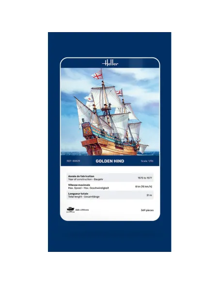 Maquette bateau Golden Hind 1:200 - Heller 80829