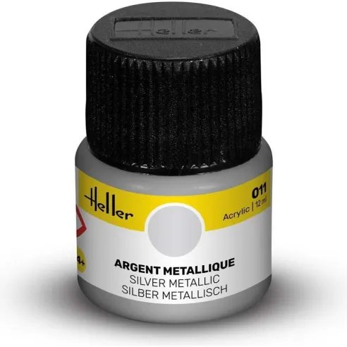 Peinture Acrylique 011 argent 12ml - Heller 9011