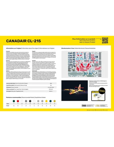 Maquette d'avion Canadair Cl 1:72 - Heller 80373