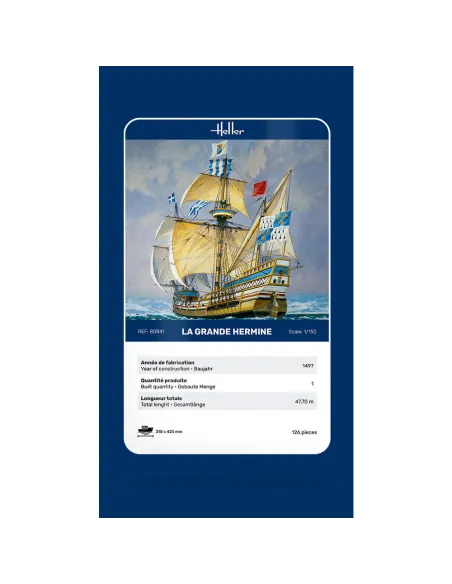 Maquette bateau La Grande Hermine 1:150 - Heller 80841