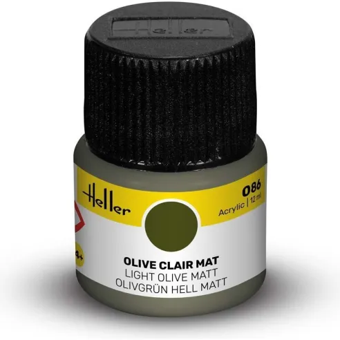 Peinture Acrylique 086 olive clair mat 12ml - Heller 9086