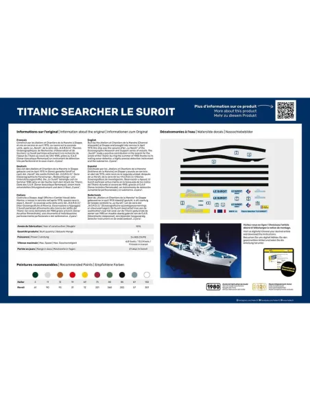 Maquette bateau Titanic Searcher Le Suroit 1:200 - Starter Kit - Heller 56615