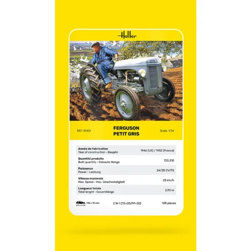 Maquette Tracteur Ferguson Petit Gris 1:24 - Heller 81401
