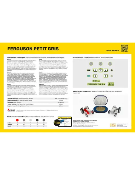 Maquette Tracteur Ferguson Petit Gris 1:24 - Heller 81401