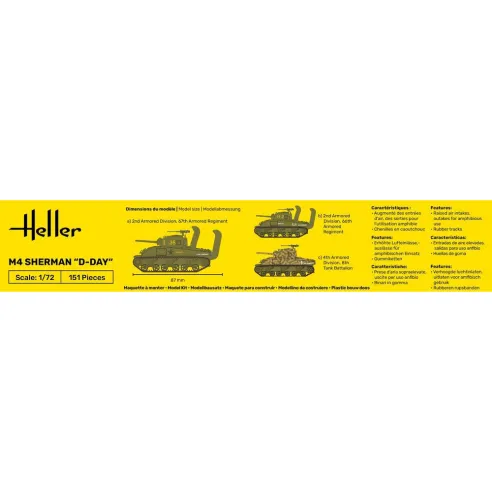 Maquette char M4 Sherman D 1:72 - Starter Kit - Heller 56892