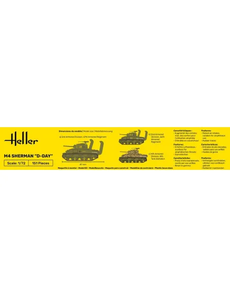 Maquette char M4 Sherman D 1:72 - Starter Kit - Heller 56892