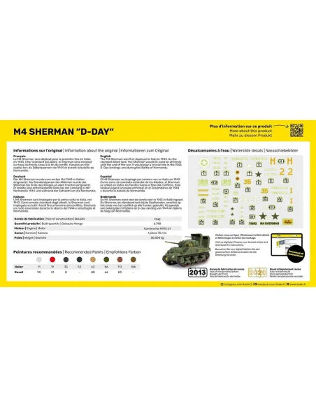 Maquette char M4 Sherman D 1:72 - Starter Kit - Heller 56892