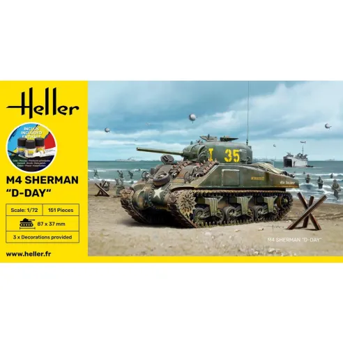 Maquette char M4 Sherman D 1:72 - Starter Kit - Heller 56892
