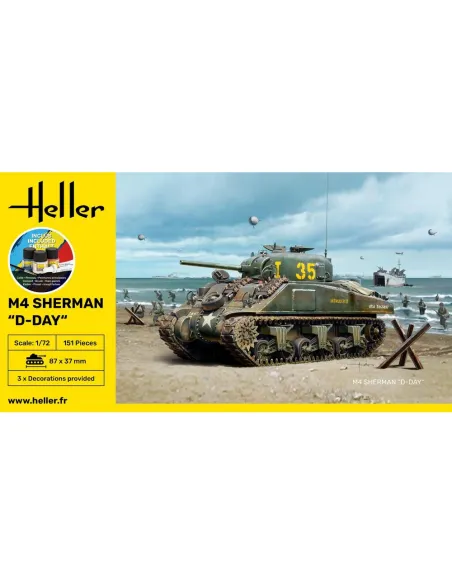 Maquette char M4 Sherman D 1:72 - Starter Kit - Heller 56892
