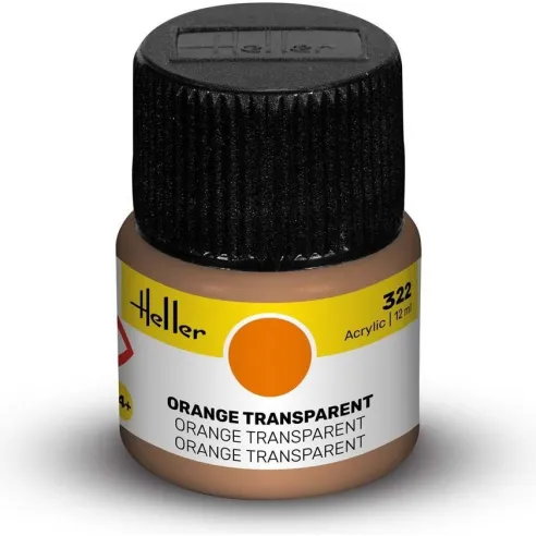 Peinture Acrylique 322 orange transparent 12ml - Heller 9322