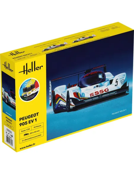 Maquette voiture Peugeot 905 Ev 1 1:24 - Starter Kit - Heller 56718