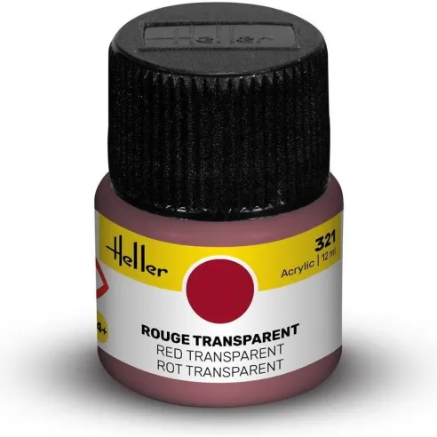 Peinture Acrylique 321 rouge transparent 12ml - Heller 9321