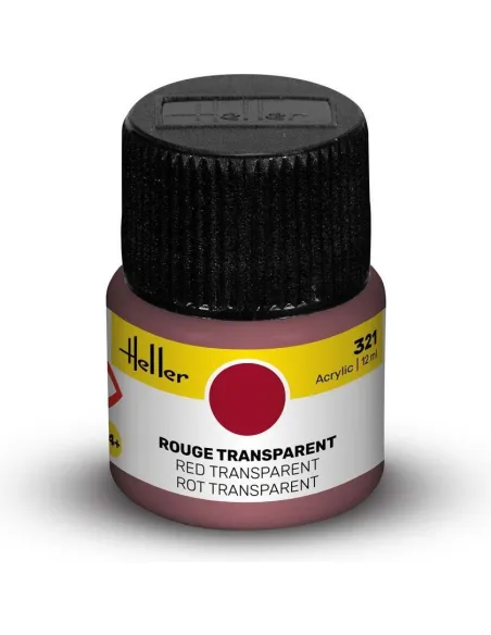 Peinture Acrylique 321 rouge transparent 12ml - Heller 9321