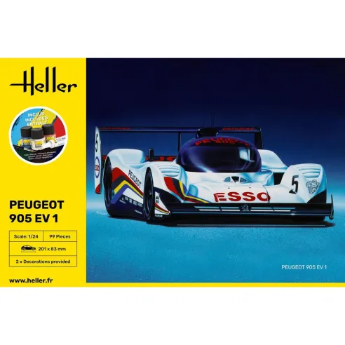 Maquette voiture Peugeot 905 Ev 1 1:24 - Starter Kit - Heller 56718