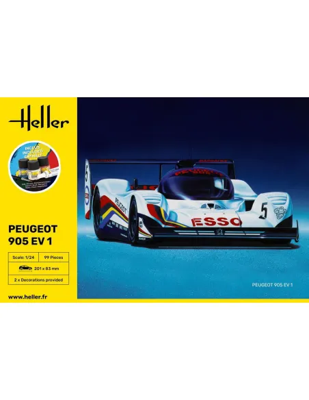 Maquette voiture Peugeot 905 Ev 1 1:24 - Starter Kit - Heller 56718
