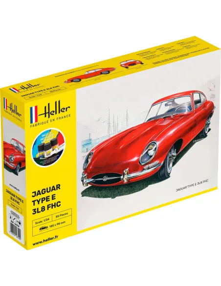 Maquette voiture Jaguar Type E 3L8 Fhc 1:24 - Starter Kit - Heller 56709