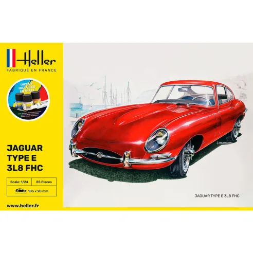 Maquette voiture Jaguar Type E 3L8 Fhc 1:24 - Starter Kit - Heller 56709