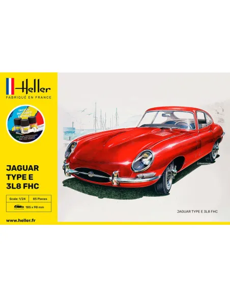 Maquette voiture Jaguar Type E 3L8 Fhc 1:24 - Starter Kit - Heller 56709