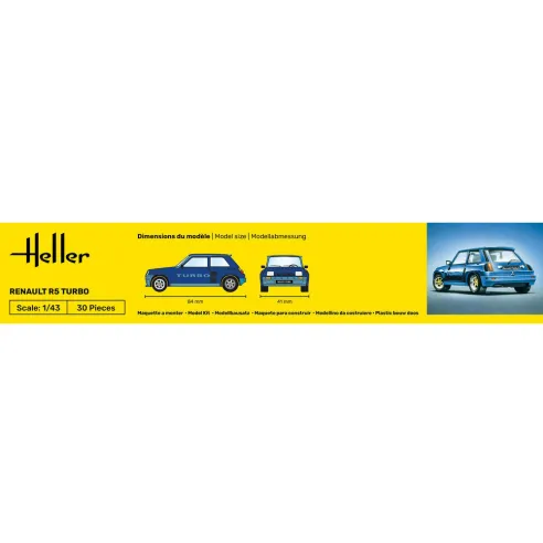 Maquette de voiture Renault R5 Turbo 1/43 - Starter Kit - Heller 56150