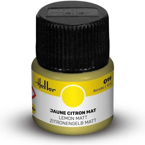 Peinture Acrylique 099 jaune citron mat 12ml - Heller 9099