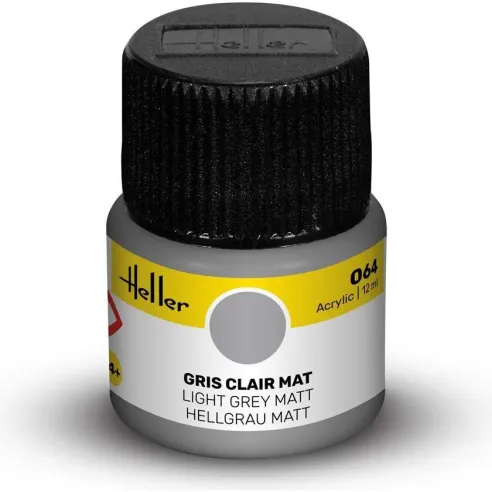 Peinture Acrylique 064 gris clair mat 12ml - Heller 9064