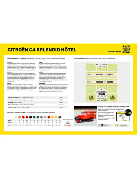 Maquette voiture Citroen C4 "Splendid Hotel 1:24 - Starter Kit - Heller 56713