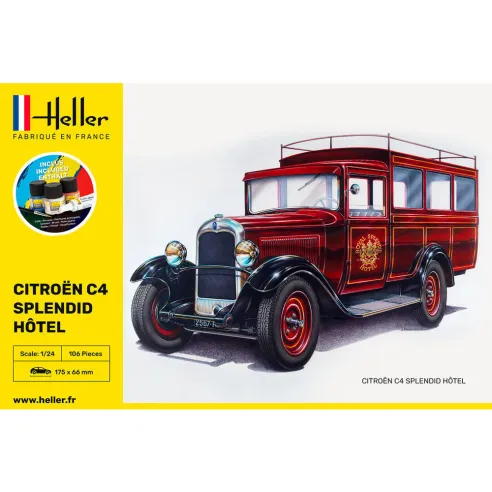 Maquette voiture Citroen C4 "Splendid Hotel 1:24 - Starter Kit - Heller 56713