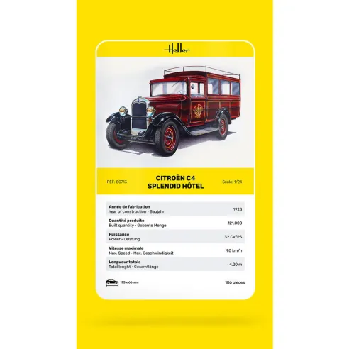 Maquette véhicule utilitaire Citroen C4 "Splendid Hotel 1:24 - Heller 80713
