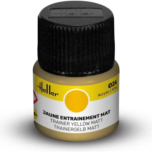 Peinture Acrylique 024 jaune entrainement mat 12ml - Heller 9024