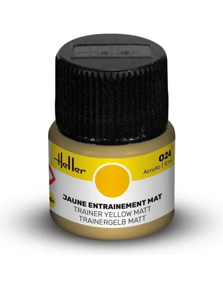 Peinture Acrylique 024 jaune entrainement mat 12ml - Heller 9024
