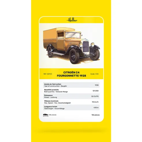 Maquette véhicule Citroen C4 Fourgonnette 1928 1:24 - Heller 80703