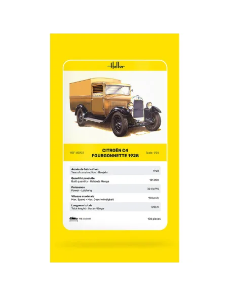 Maquette véhicule Citroen C4 Fourgonnette 1928 1:24 - Heller 80703