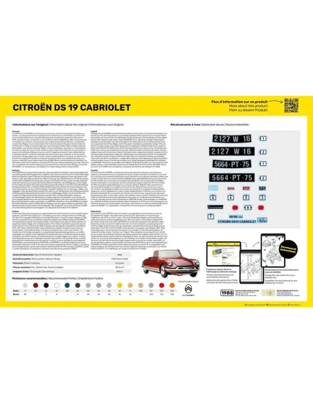 Maquette voiture Citroen Ds 19 Cabriolet 1:16 - Heller 80796