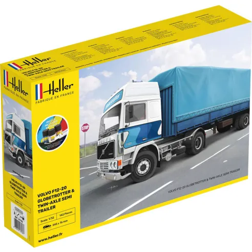 Maquette camion F12-20 Globetrotter & Twin-Axle Semi trailer 1:32 - Starter Kit - Heller 57703