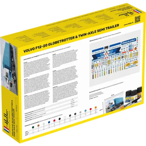 Maquette camion F12-20 Globetrotter & Twin-Axle Semi trailer 1:32 - Starter Kit - Heller 57703