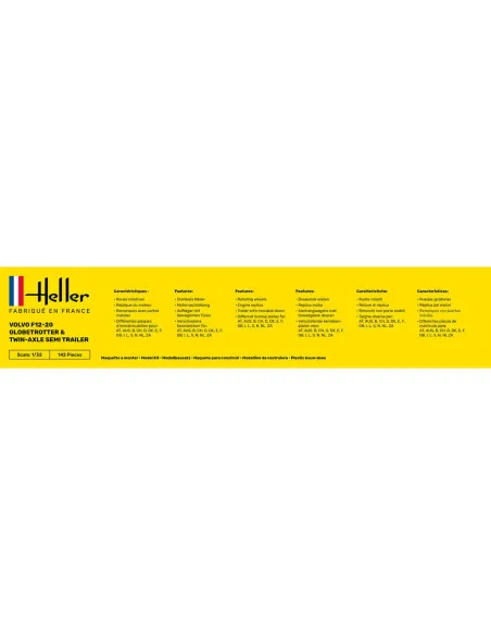 Maquette camion F12-20 Globetrotter & Twin-Axle Semi trailer 1:32 - Starter Kit - Heller 57703