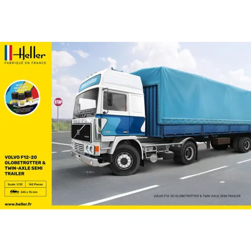Maquette camion F12-20 Globetrotter & Twin-Axle Semi trailer 1:32 - Starter Kit - Heller 57703