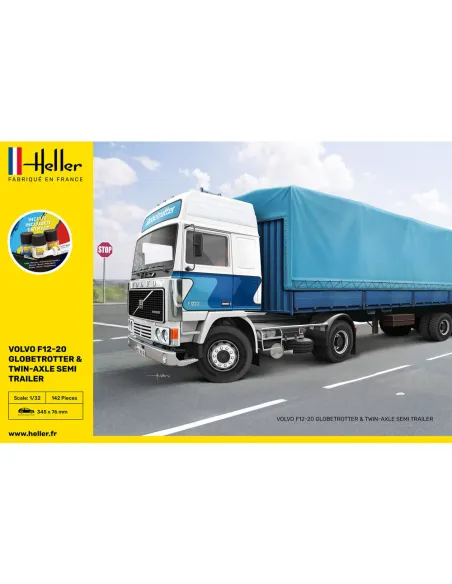 Maquette camion F12-20 Globetrotter & Twin-Axle Semi trailer 1:32 - Starter Kit - Heller 57703