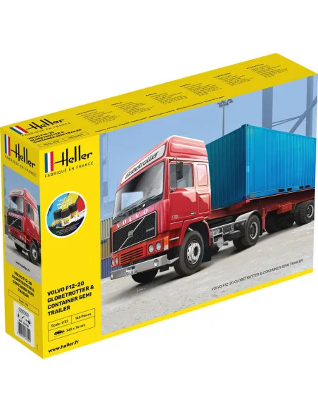 Maquette camion F12-20 Globetrotter & Container semi trailer 1:32 - Starter Kit - Heller 57702