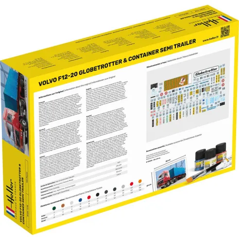 Maquette camion F12-20 Globetrotter & Container semi trailer 1:32 - Starter Kit - Heller 57702