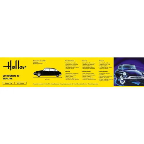Maquette voiture Citroen Ds 19 1:16 - Heller 80795
