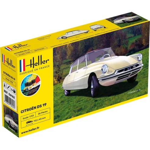 Maquette voiture Citroen Ds 19 1:43 - Starter Kit - Heller 56162