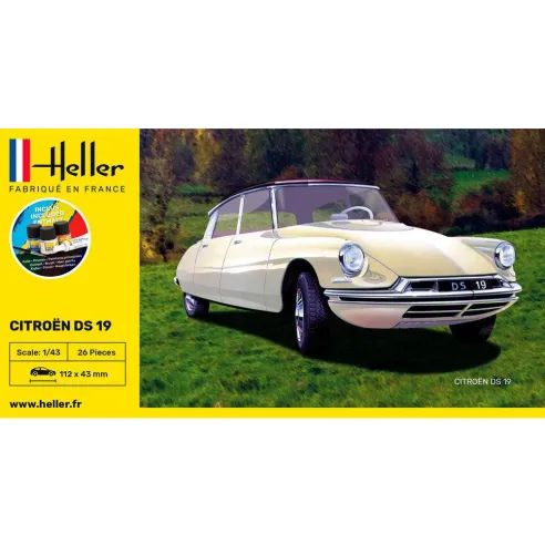 Maquette voiture Citroen Ds 19 1:43 - Starter Kit - Heller 56162