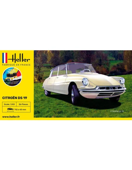 Maquette voiture Citroen Ds 19 1:43 - Starter Kit - Heller 56162