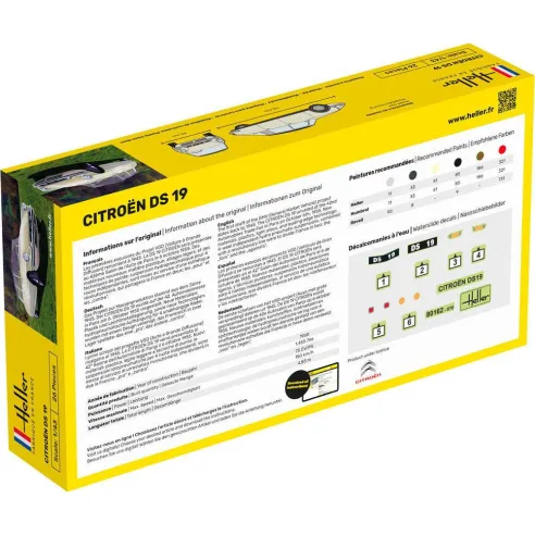 Maquette voiture Citroen Ds 19 1:43 - Starter Kit - Heller 56162