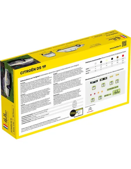 Maquette voiture Citroen Ds 19 1:43 - Starter Kit - Heller 56162