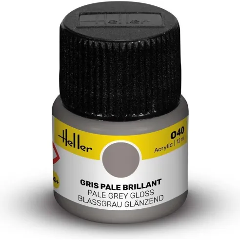 Peinture Acrylique 040 gris pale brillant 12ml - Heller 9040