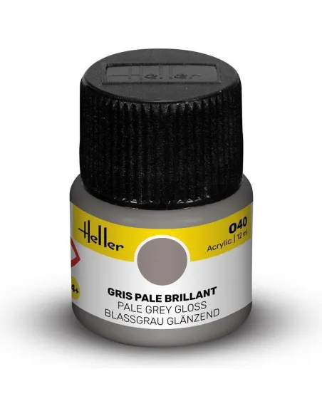 Peinture Acrylique 040 gris pale brillant 12ml - Heller 9040
